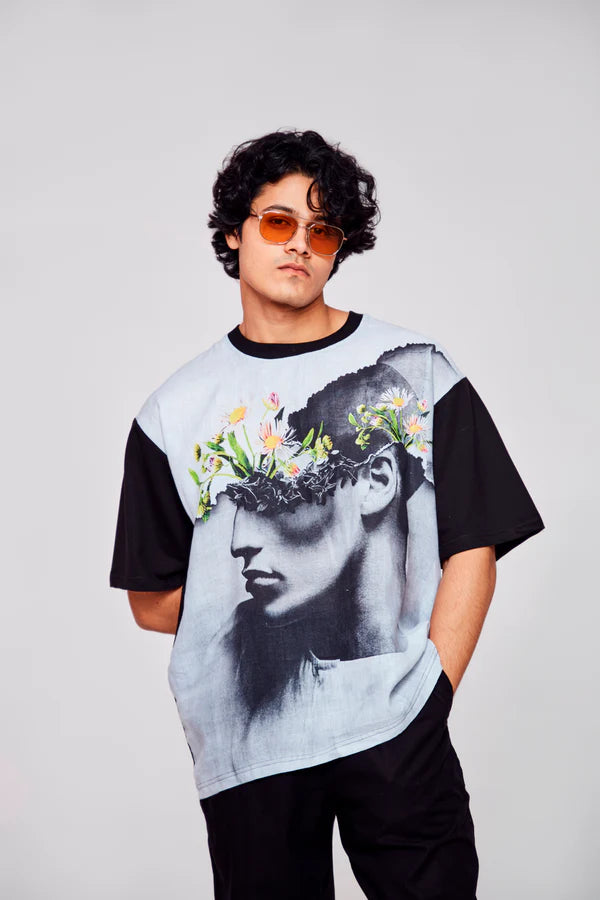 Shades of Cool : The Enigmatic Man - Oversize Linen Tshirt