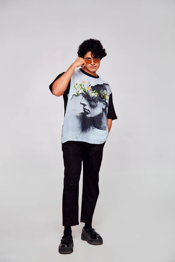 Shades of Cool : The Enigmatic Man - Oversize Linen Tshirt