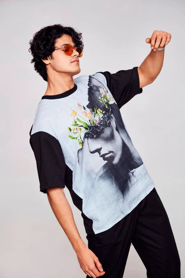 Shades of Cool : The Enigmatic Man - Oversize Linen Tshirt